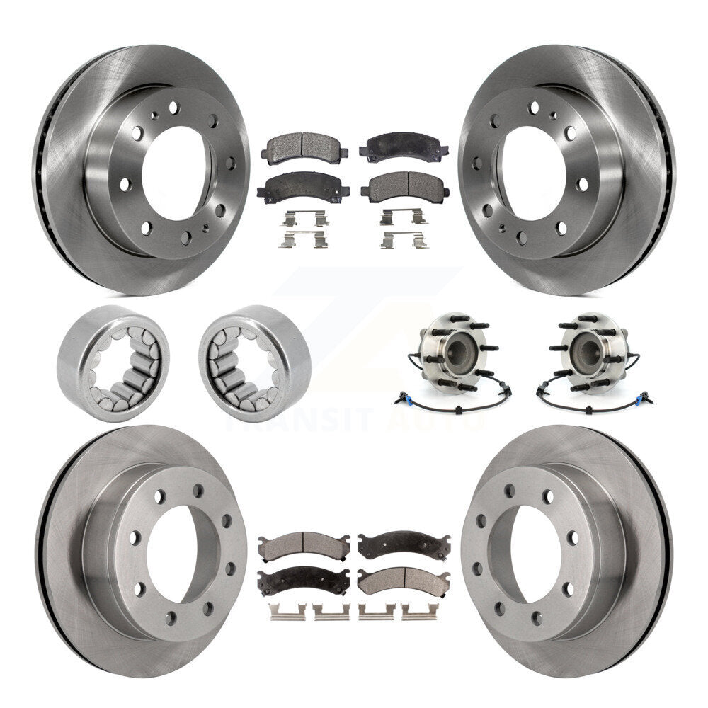Front Rear Hub Bearing Brake Rotor And Pad Shoe Kit (10Pc) For Chevrolet Express 2500 GMC KBB-109298