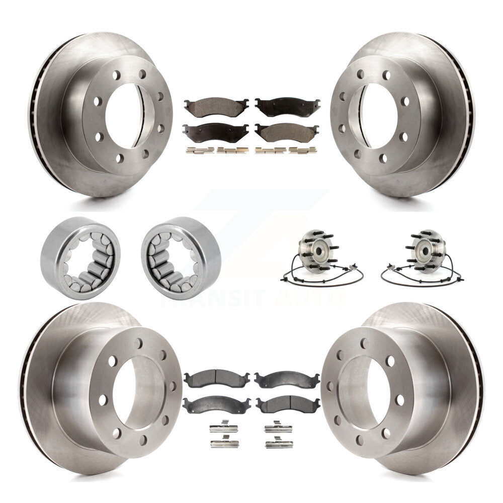 Front Rear Wheel Hub Bearing Disc Brake Rotor And Pads Shoe Kit (10Pc) For Dodge Ram 2500 KBB-109302