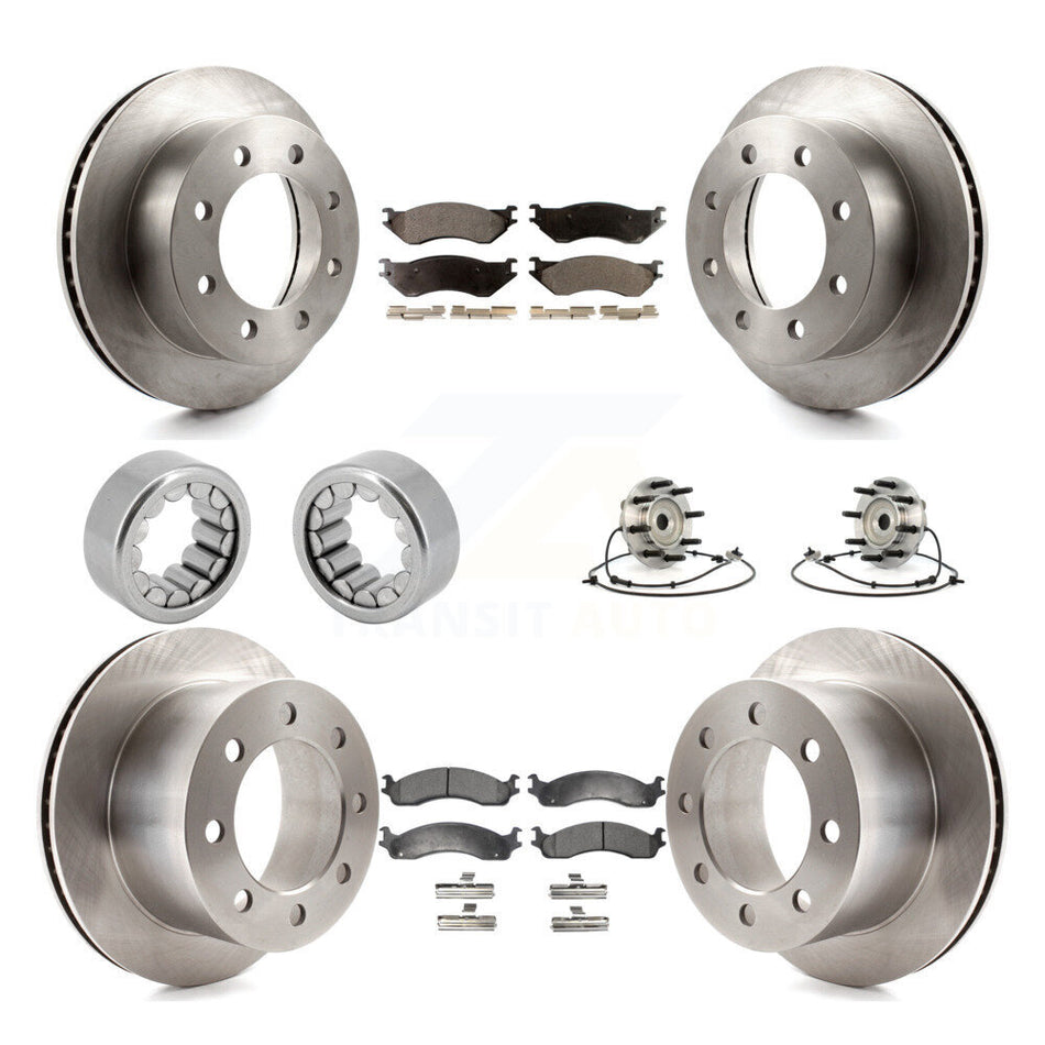 Front Rear Wheel Hub Bearing Disc Brake Rotor And Pads Shoe Kit (10Pc) For Dodge Ram 2500 KBB-109302