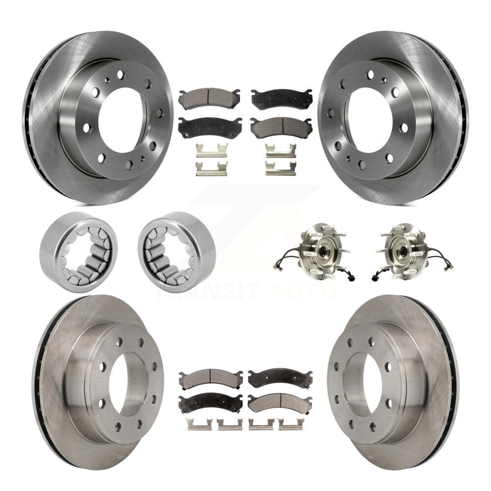 Front Rear Hub Bearing Brake Rotor & Pad Shoe Kit (10Pc) For GMC Chevrolet Silverado 1500 KBB-109312