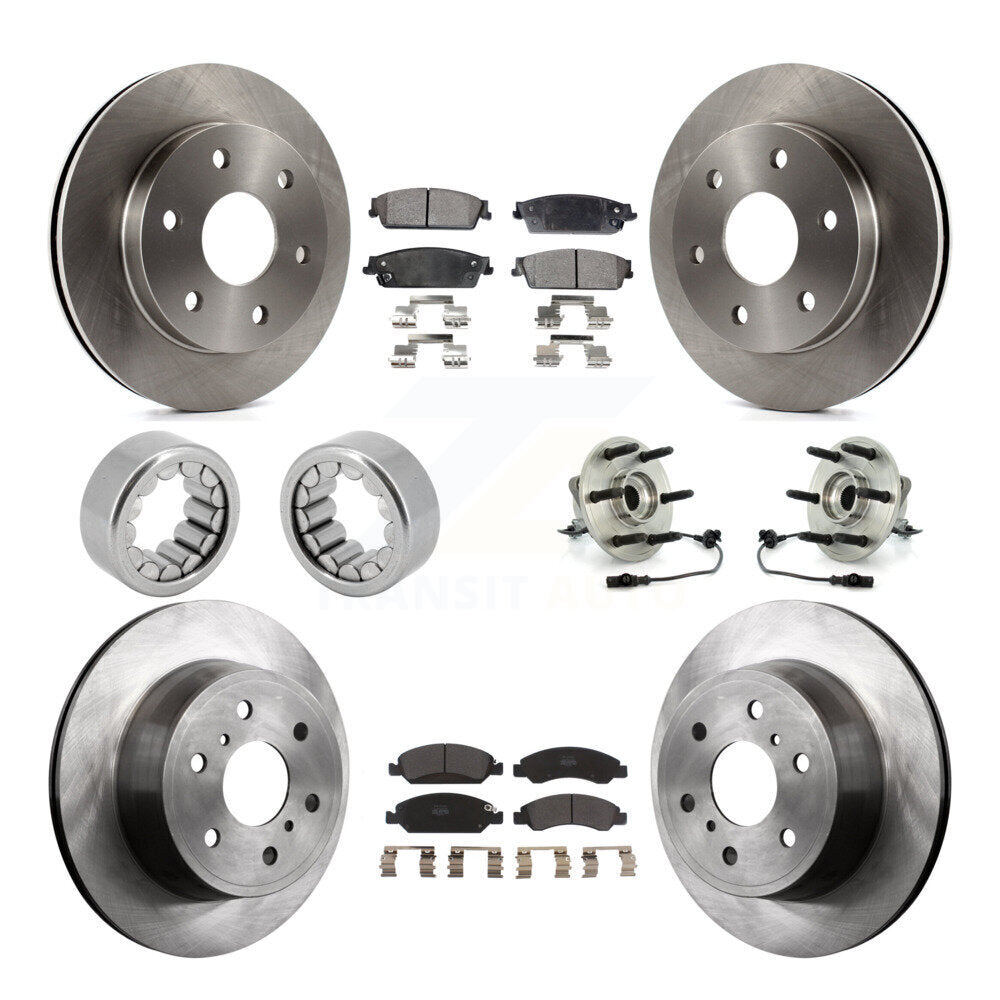 Front Rear Wheel Hub Bearing Disc Brake Rotor And Pad Shoe Kit (10Pc) For GMC Sierra 1500 KBB-109314