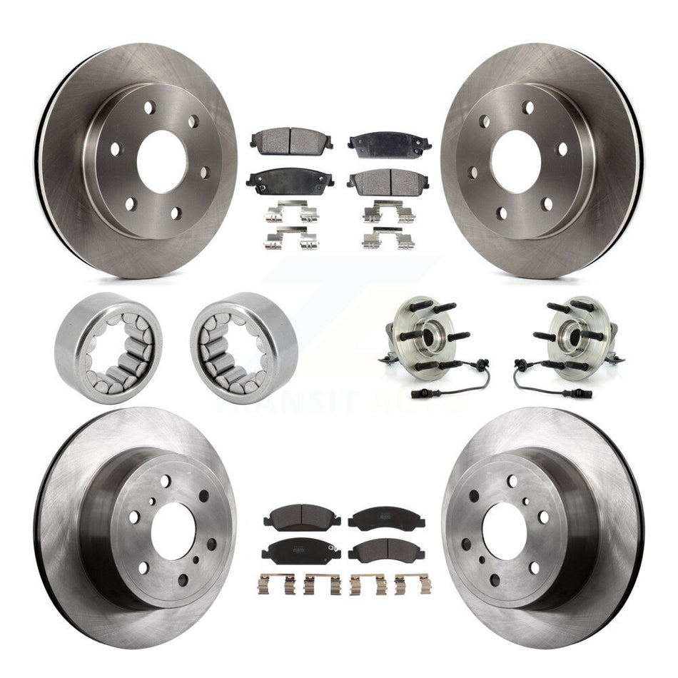 Front Rear Wheel Hub Bearing Disc Brake Rotor And Pad Shoe Kit (10Pc) For GMC Sierra 1500 KBB-109314