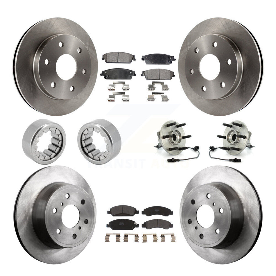 Front Rear Wheel Hub Bearing Disc Brake Rotor And Pad Shoe Kit (10Pc) For GMC Sierra 1500 KBB-109314