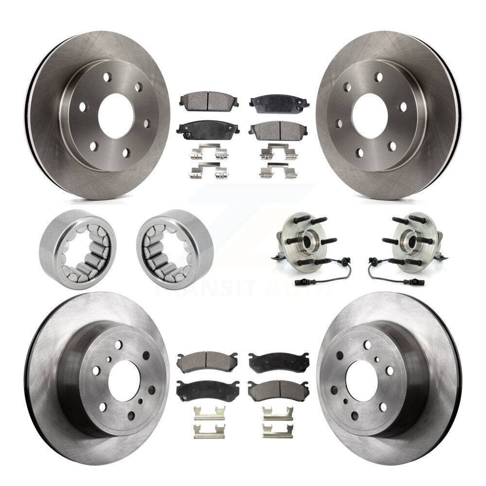 Front Rear Hub Bearing Disc Brake Rotor Pads Shoe Kit (10Pc) For Chevrolet Silverado 1500 KBB-109315