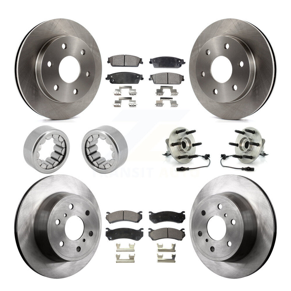 Front Rear Hub Bearing Disc Brake Rotor Pads Shoe Kit (10Pc) For Chevrolet Silverado 1500 KBB-109315