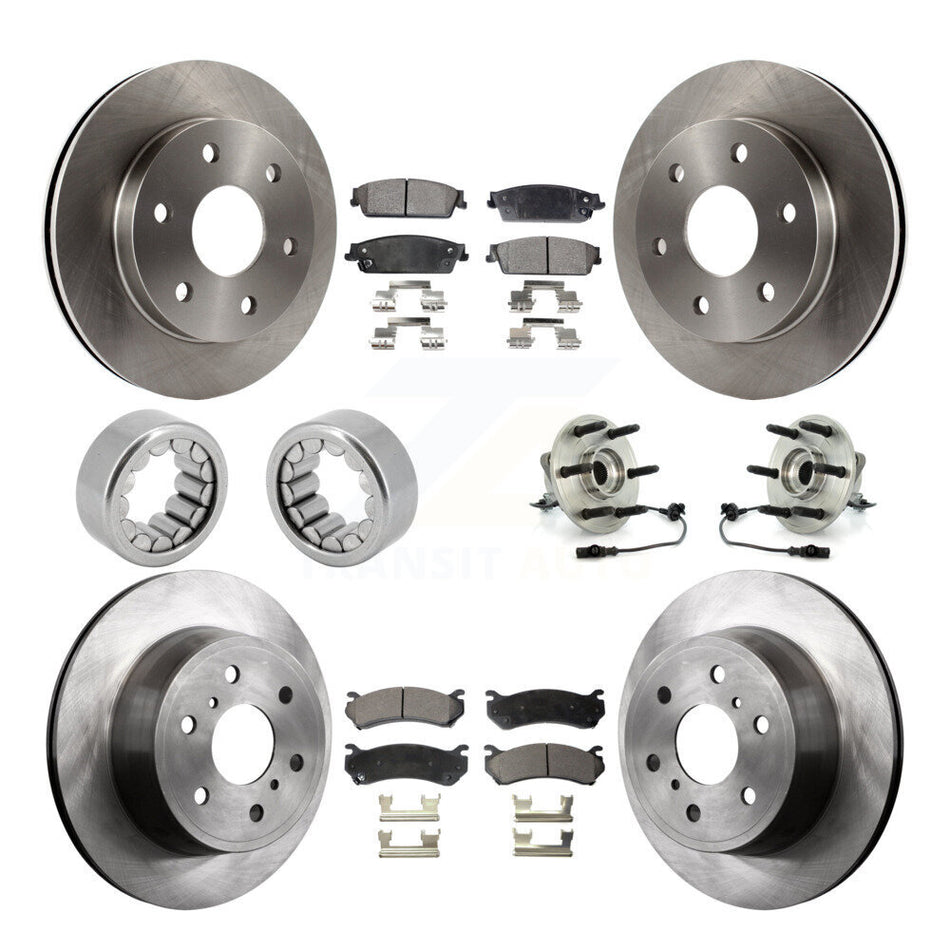 Front Rear Hub Bearing Disc Brake Rotor Pads Shoe Kit (10Pc) For Chevrolet Silverado 1500 KBB-109315