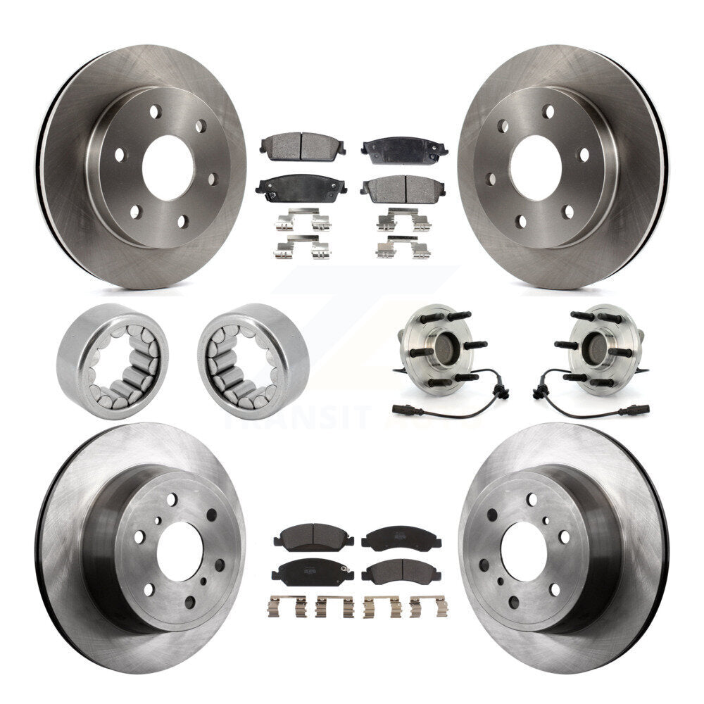 Front Rear Wheel Hub Bearing Disc Brake Rotor And Pad Shoe Kit (10Pc) For GMC Sierra 1500 KBB-109317