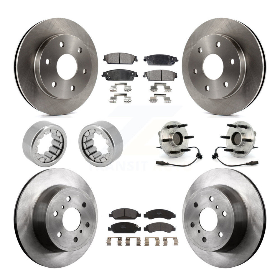 Front Rear Wheel Hub Bearing Disc Brake Rotor And Pad Shoe Kit (10Pc) For GMC Sierra 1500 KBB-109317
