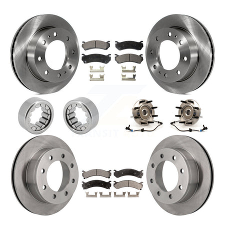 Front Rear Hub Bearing Brake Rotor Pad Shoe Kit (10Pc) For Chevrolet Silverado 2500 HD XL KBB-109320