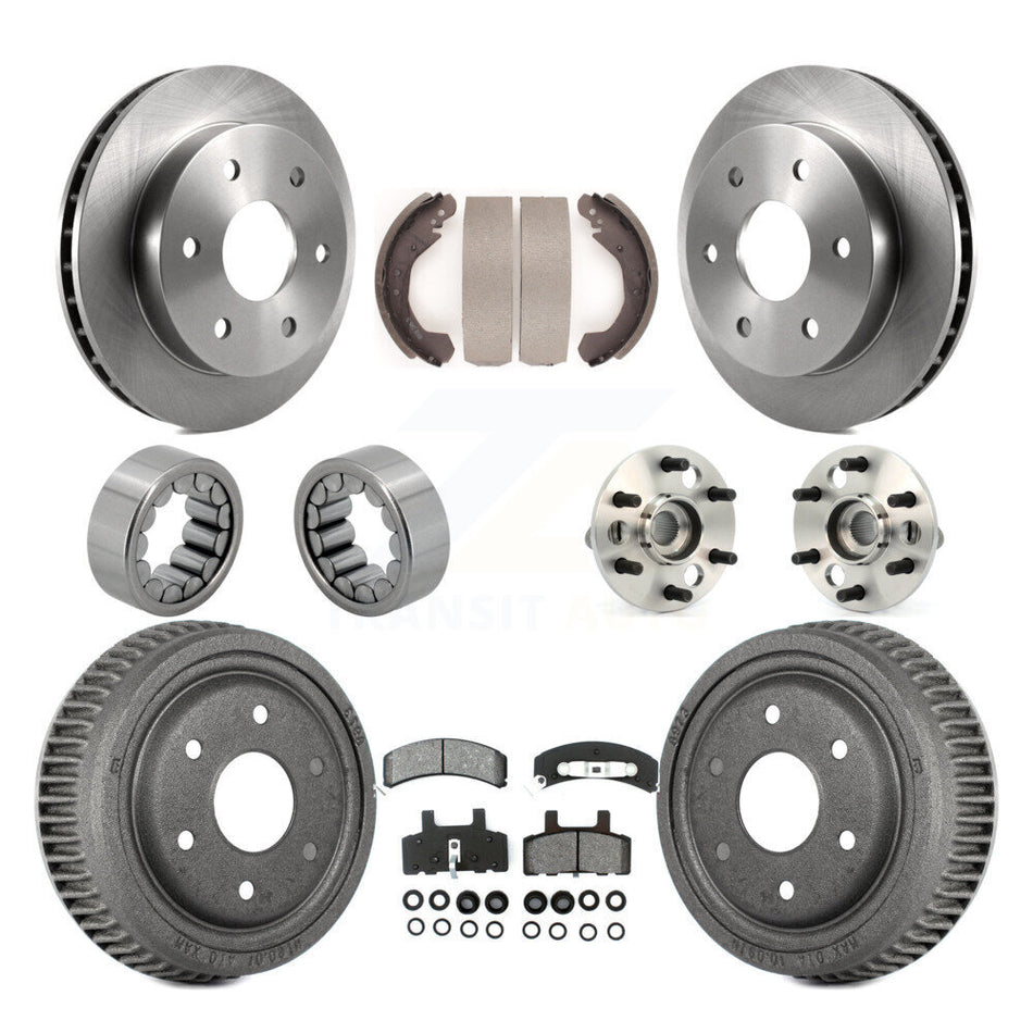 Front Rear Hub Bearing Brake Rotor Pad Shoe Kit (10Pc) For 1992-1994 Chevrolet Blazer 4WD KBB-109362