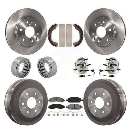 Front Rear Hub Bearing Disc Brake Rotor Pad Shoe Kit (10Pc) For GMC Sierra 1500 Chevrolet KBB-109368