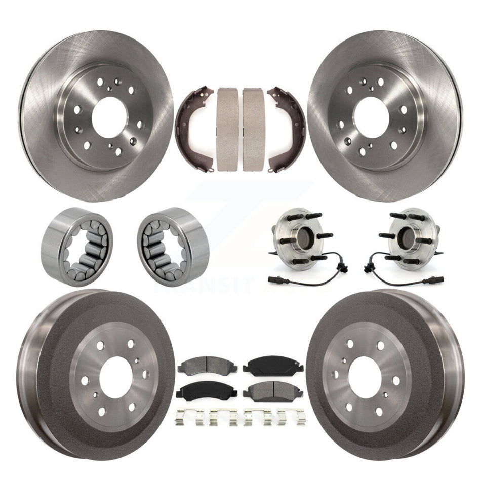 Front Rear Hub Bearing Brake Rotor Pads Shoe Kit (10Pc) For GMC Sierra 1500 Chevrolet RWD KBB-109374