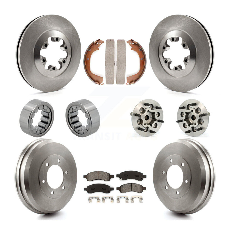 Front Rear Hub Bearing Brake Rotor Pads Shoe Kit (10Pc) For Chevrolet Colorado GMC Canyon KBB-109376