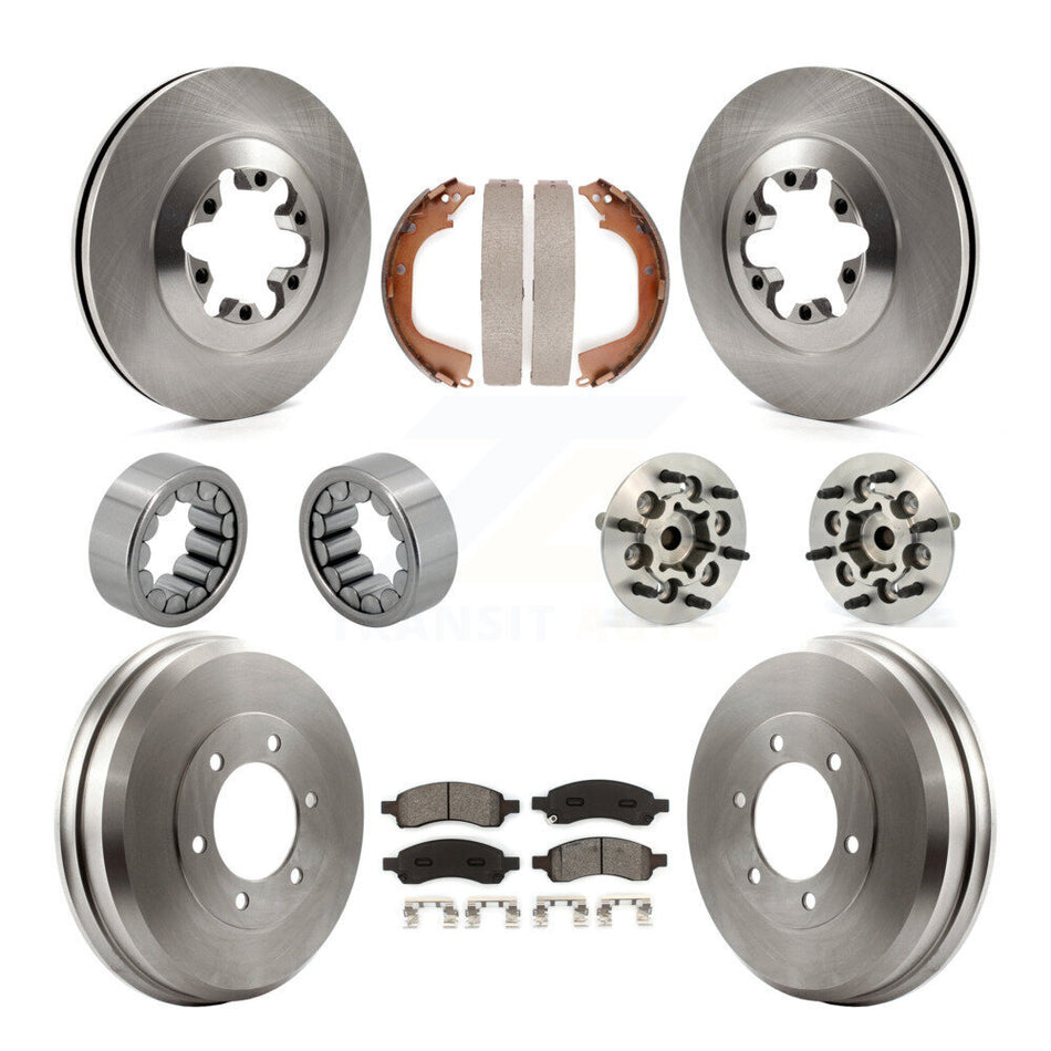 Front Rear Hub Bearing Brake Rotor Pads Shoe Kit (10Pc) For Chevrolet Colorado GMC Canyon KBB-109376
