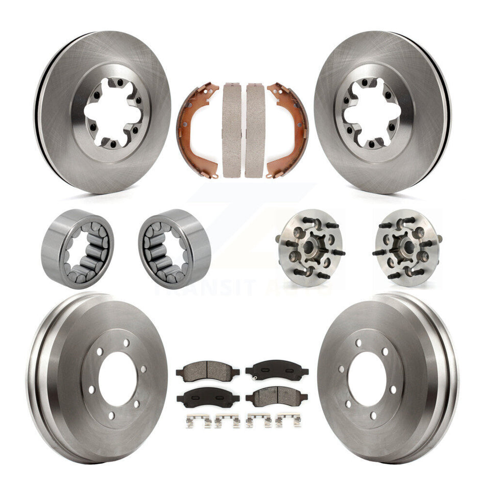 Front Rear Hub Bearing Brake Rotor Pads Shoe Kit (10Pc) For Chevrolet Colorado GMC Canyon KBB-109377