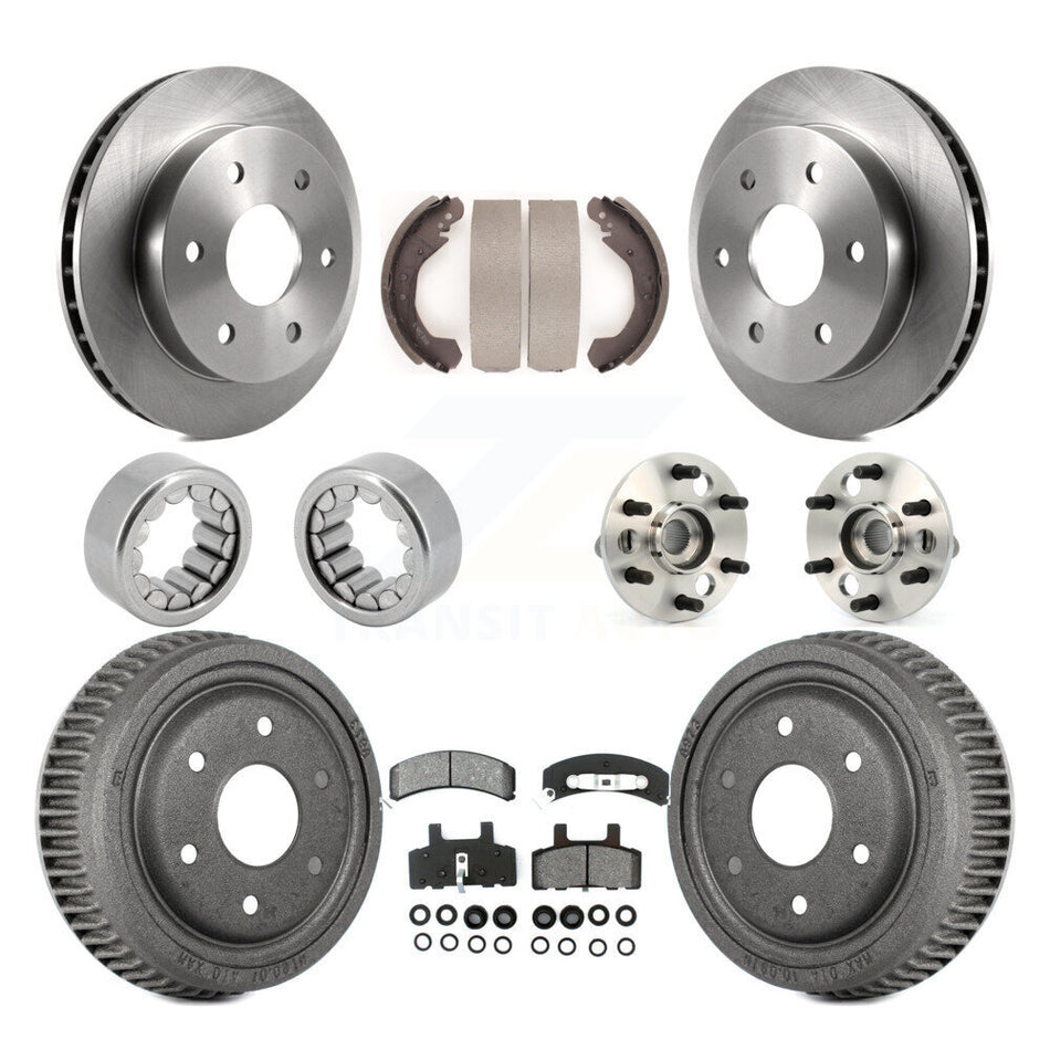 Front Rear Hub Bearing Brake Rotor Pad Shoe Kit (10Pc) For 1992-1994 Chevrolet Blazer 4WD KBB-109416
