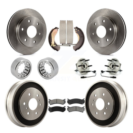 Front Rear Hub Bearing Disc Brake Rotor Pads Shoe Kit (10Pc) For Chevrolet Silverado 1500 KBB-109431