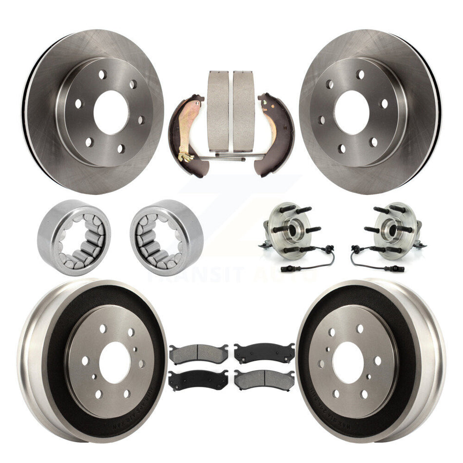 Front Rear Hub Bearing Disc Brake Rotor Pads Shoe Kit (10Pc) For Chevrolet Silverado 1500 KBB-109431