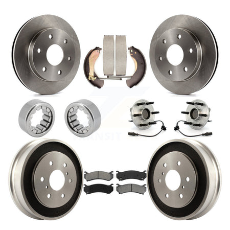 Front Rear Hub Bearing Disc Brake Rotor Pads Shoe Kit (10Pc) For Chevrolet Silverado 1500 KBB-109433