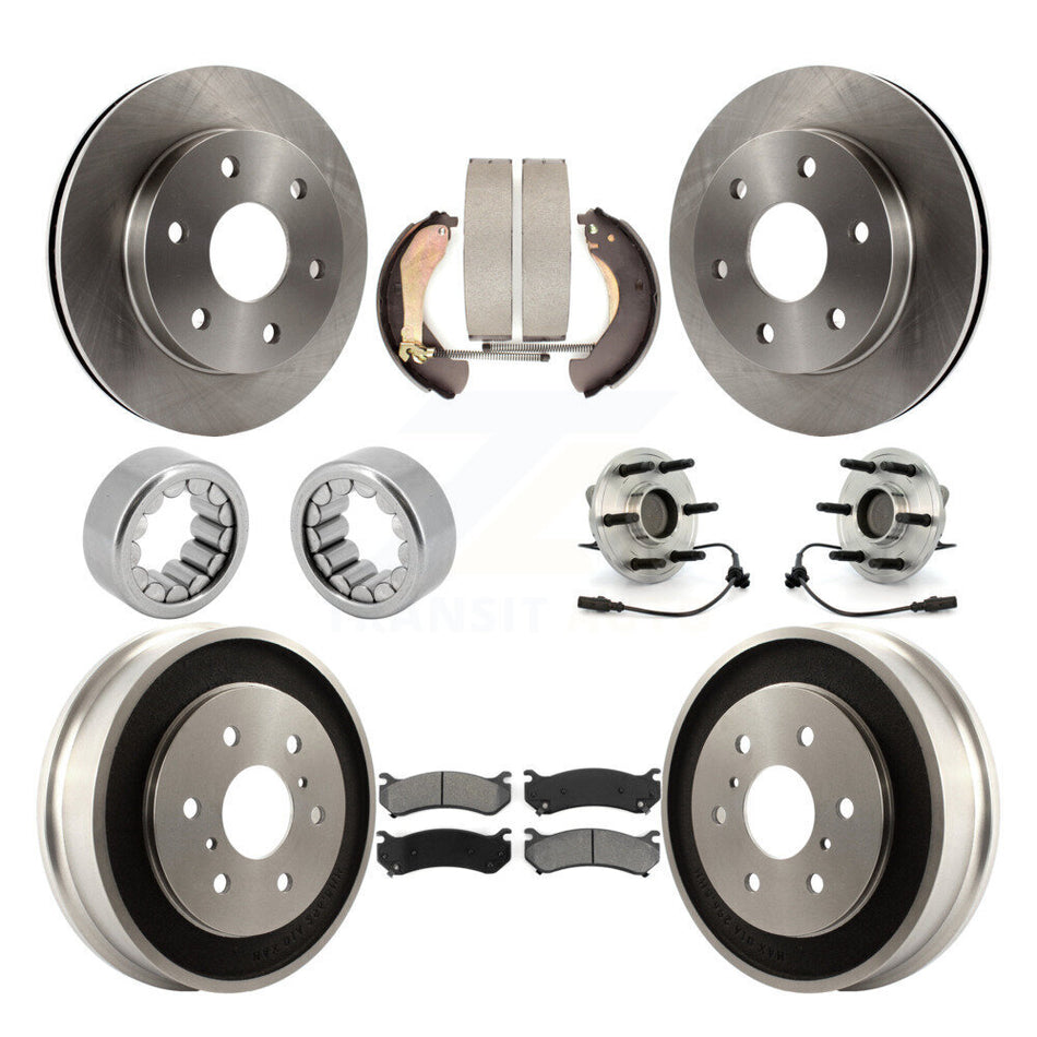 Front Rear Hub Bearing Disc Brake Rotor Pads Shoe Kit (10Pc) For Chevrolet Silverado 1500 KBB-109433