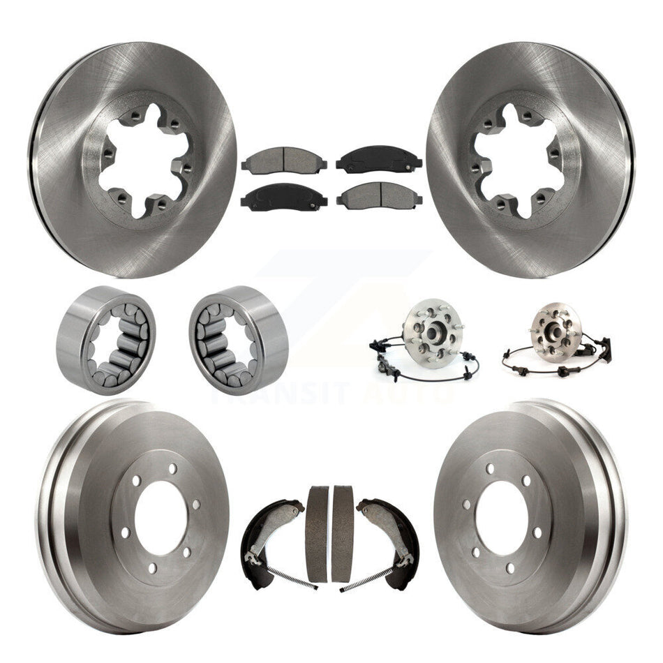 Front Rear Hub Bearing Brake Rotor Pads Shoe Kit (10Pc) For Chevrolet Colorado GMC Canyon KBB-109443