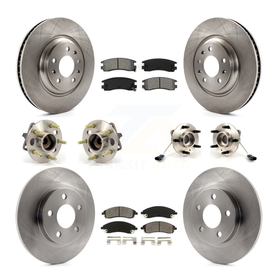 Front Rear Hub Bearings Assembly Disc Brake Rotors And Semi-Metallic Pads Kit (10Pc) For 2004 Pontiac Bonneville GXP KBB-109458