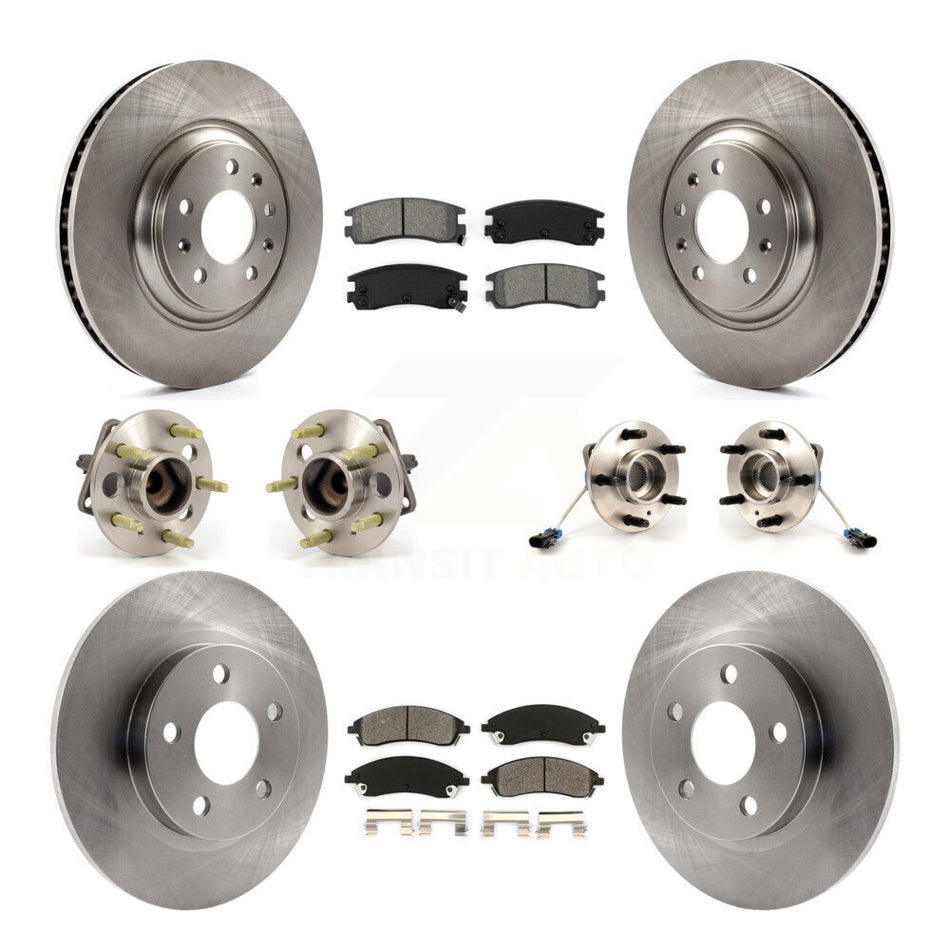 Front Rear Hub Bearings Assembly Disc Brake Rotors And Semi-Metallic Pads Kit (10Pc) For 2004 Pontiac Bonneville GXP KBB-109458