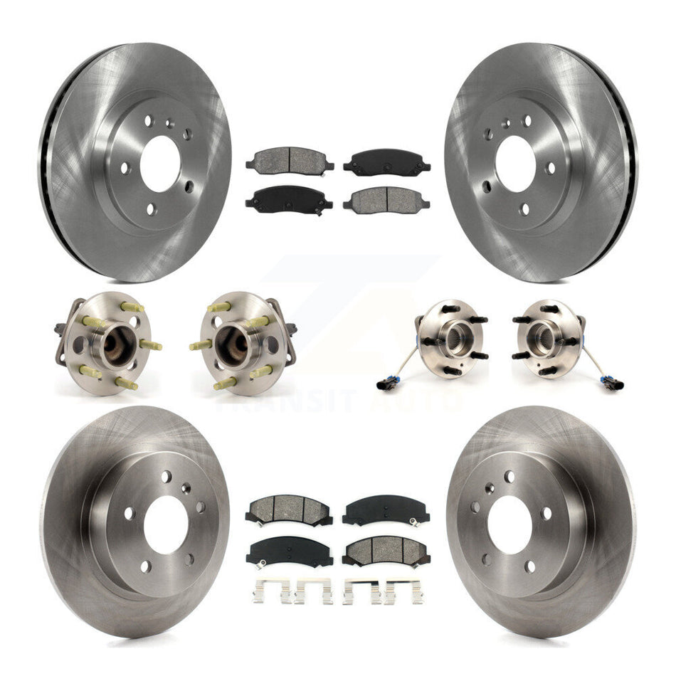 Front Rear Hub Bearings Assembly Disc Brake Rotors And Semi-Metallic Pads Kit (10Pc) For Buick Lucerne KBB-109460