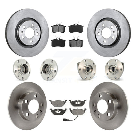 Front Rear Hub Bearings Disc Brake Rotors And Pads Kit (10Pc) For Volkswagen Golf City KBB-109465