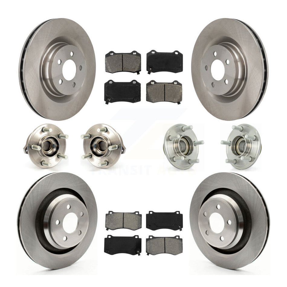Front Rear Hub Bearings Assembly Disc Brake Rotors And Semi-Metallic Pads Kit (10Pc) For Dodge Charger Chrysler 300 Challenger KBB-109637