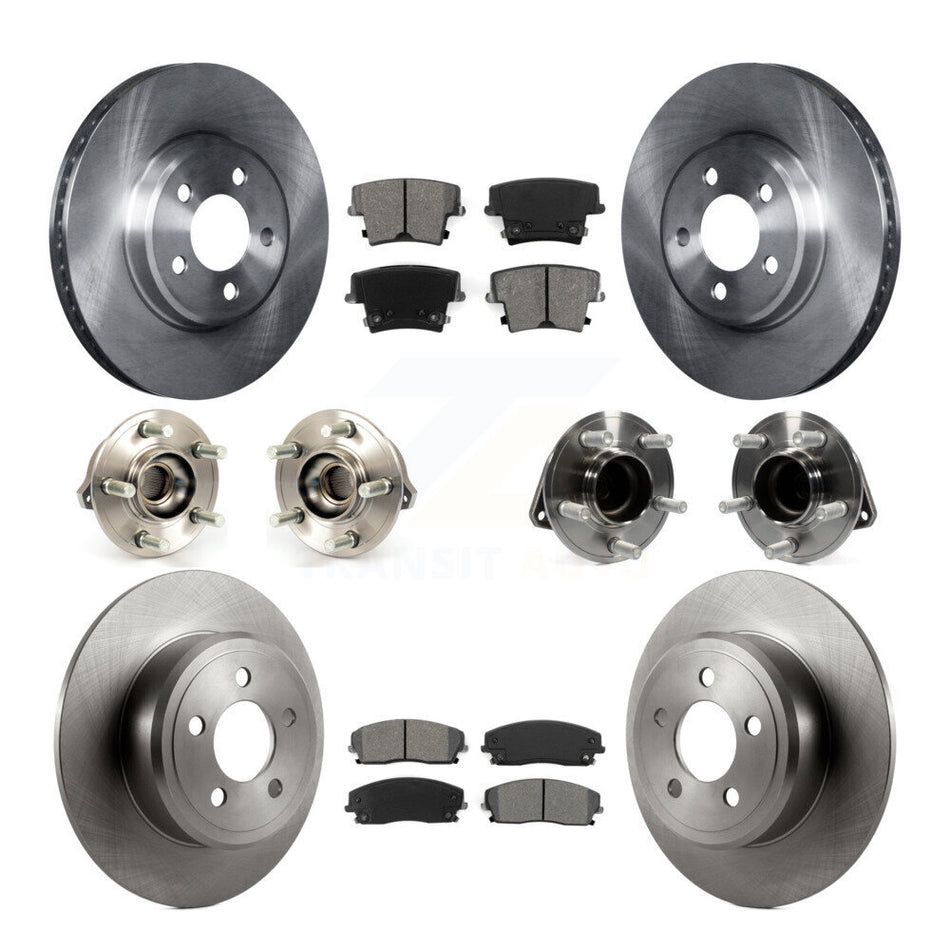 Front Rear Hub Bearings Assembly Disc Brake Rotors And Semi-Metallic Pads Kit (10Pc) For Dodge Charger Chrysler 300 KBB-109641