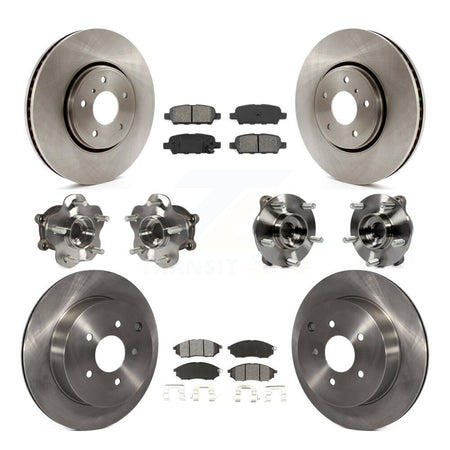 Front Rear Hub Bearings Disc Brake Rotors And Pads Kit (10Pc) For INFINITI FX35 FX37 AWD KBB-109672