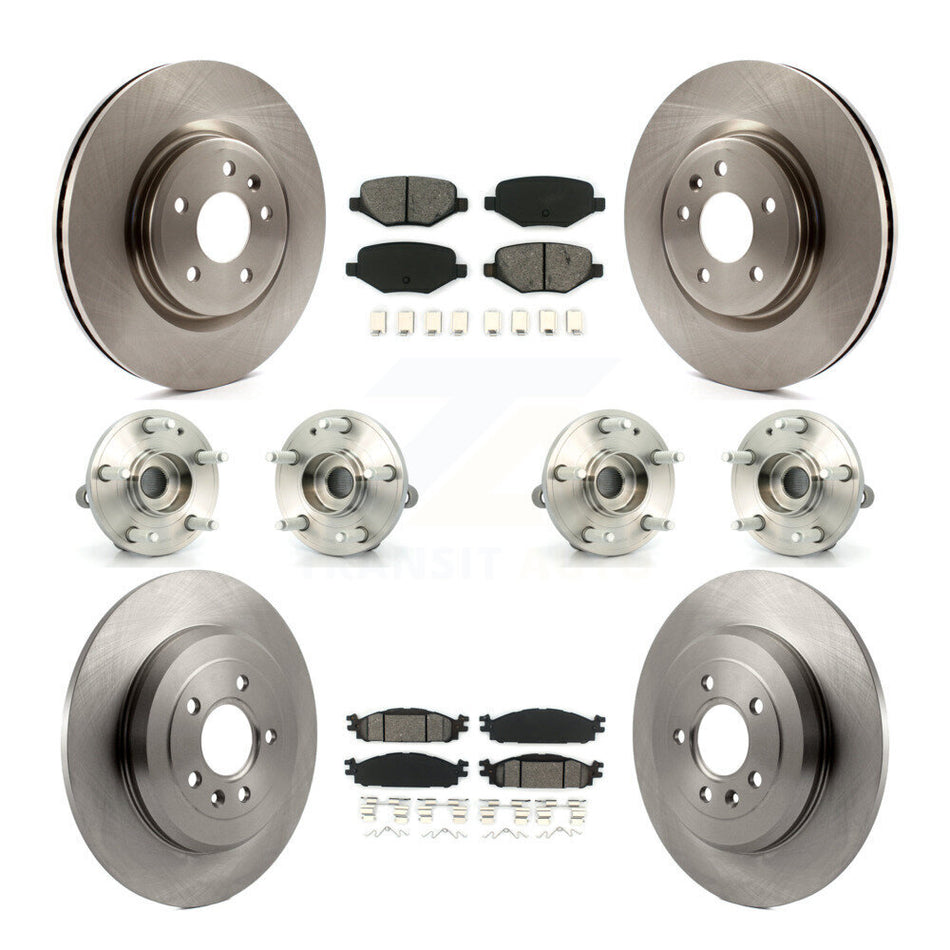 Front Rear Hub Bearings Assembly Disc Brake Rotors And Semi-Metallic Pads Kit (10Pc) For Ford Explorer KBB-109722