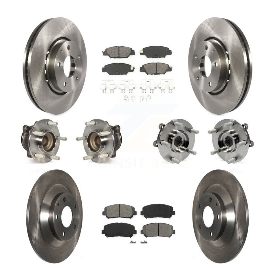 Front Rear Hub Bearings Assembly Disc Brake Rotors And Semi-Metallic Pads Kit (10Pc) For Mazda CX-5 KBB-109743