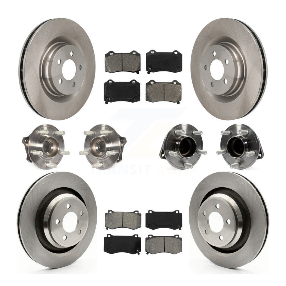 Front Rear Hub Bearings Assembly Disc Brake Rotors And Semi-Metallic Pads Kit (10Pc) For Dodge Charger Challenger KBB-109775