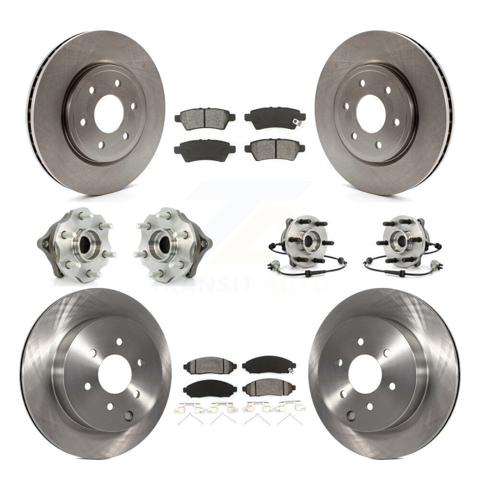 Front Rear Hub Bearings Assembly Disc Brake Rotors And Semi-Metallic Pads Kit (10Pc) For Nissan Pathfinder KBB-109838