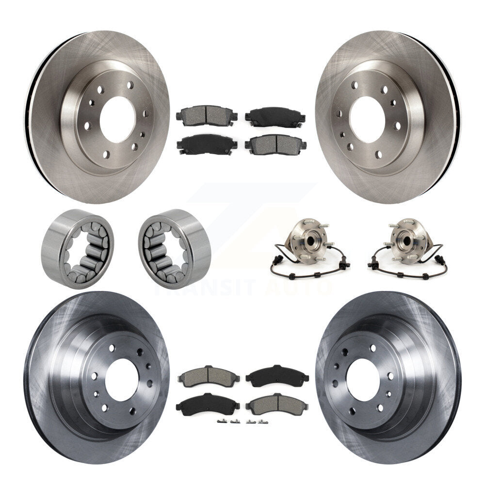 Front Rear Hub Bearing Brake Rotor Pad Shoe Kit (10Pc) For GMC Envoy Chevrolet Oldsmobile KBB-109884