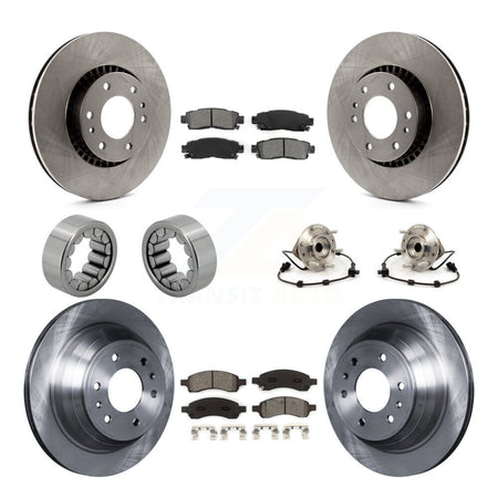 Front Rear Hub Bearing Brake Rotor & Pad Shoe Kit (10Pc) For Chevrolet Trailblazer GMC XL KBB-109885