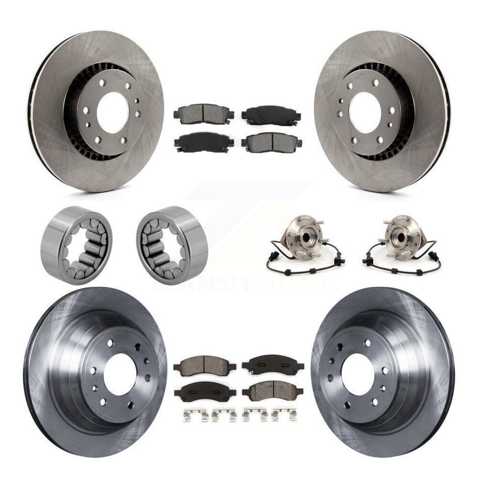 Front Rear Hub Bearing Brake Rotor & Pad Shoe Kit (10Pc) For Chevrolet Trailblazer GMC XL KBB-109885