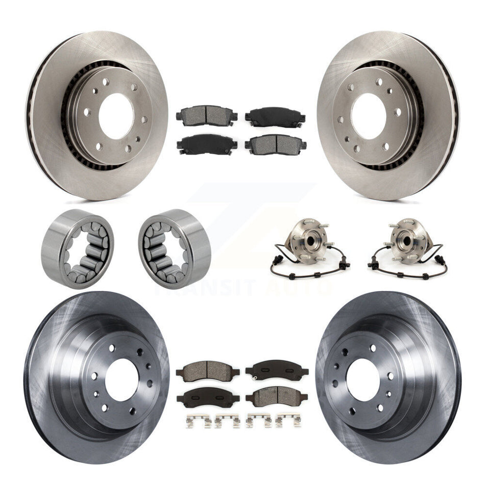 Front Rear Hub Bearing Disc Brake Rotor Pad Shoe Kit (10Pc) For Chevrolet Trailblazer GMC KBB-109887