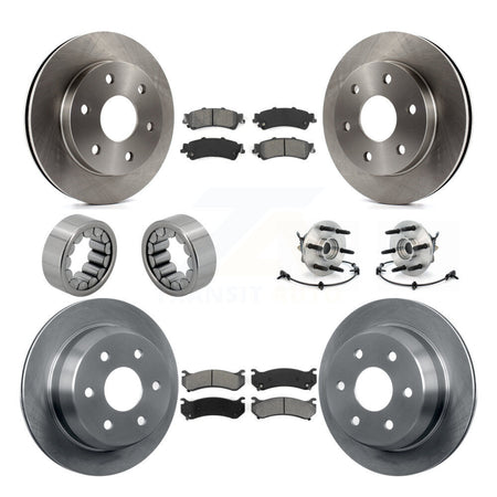 Front Rear Hub Bearing Brake Rotor & Pad Shoe Kit (10Pc) For Chevrolet Silverado 1500 GMC KBB-109891