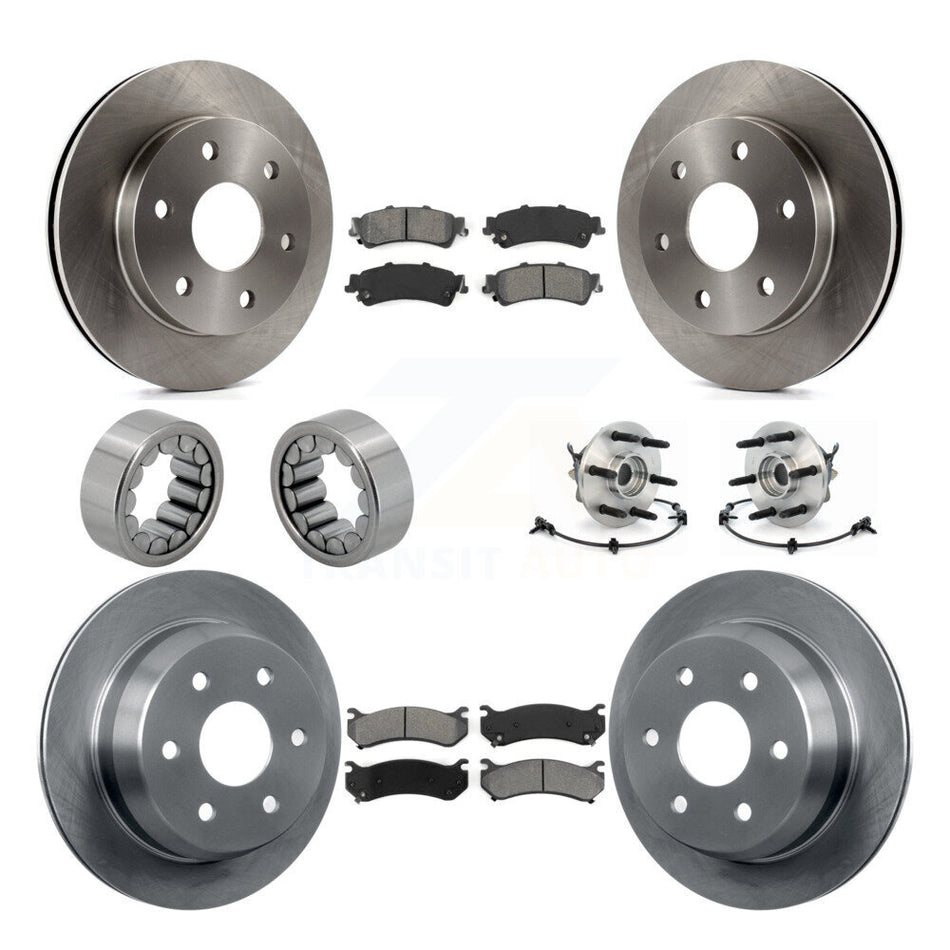 Front Rear Hub Bearing Brake Rotor & Pad Shoe Kit (10Pc) For Chevrolet Silverado 1500 GMC KBB-109891