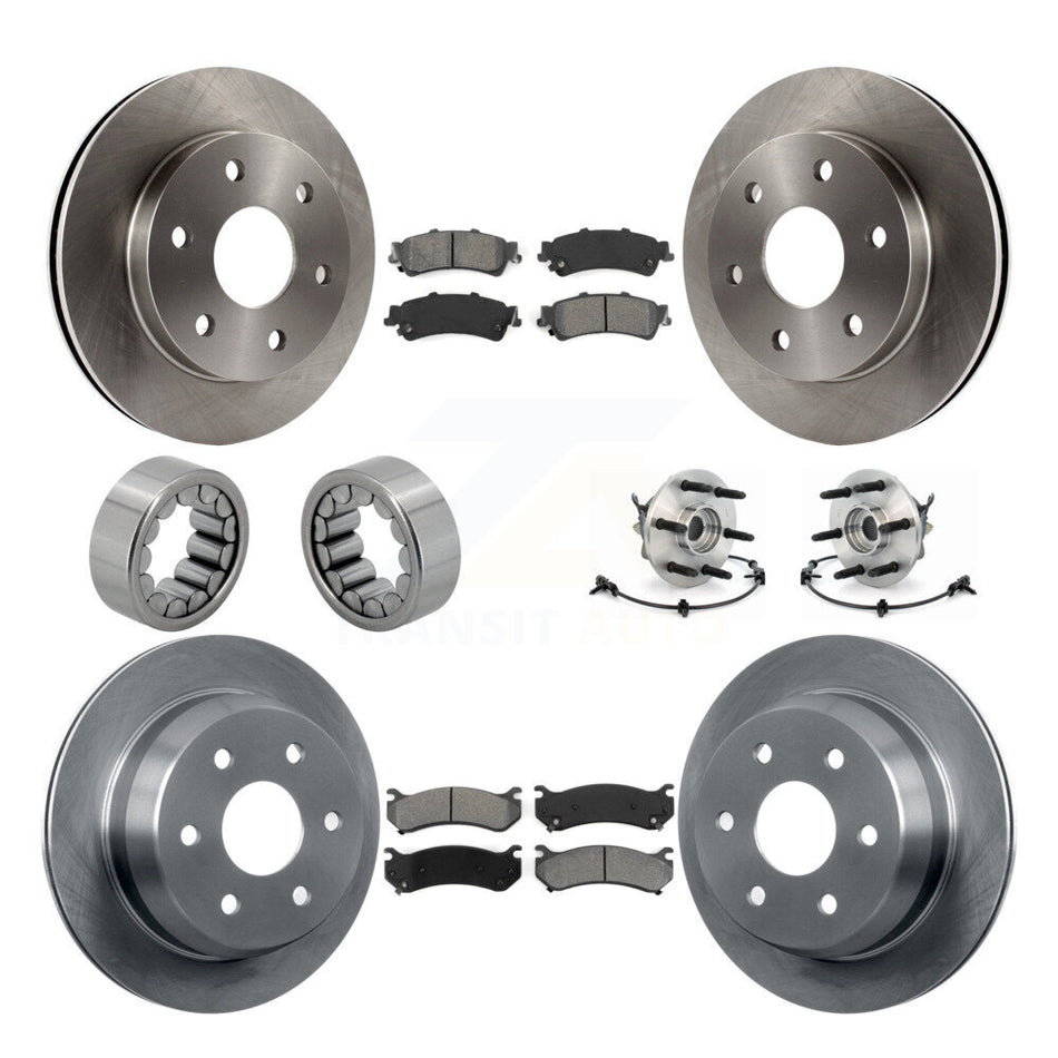 Front Rear Hub Bearing Brake Rotor & Pad Shoe Kit (10Pc) For Chevrolet Silverado 1500 GMC KBB-109891