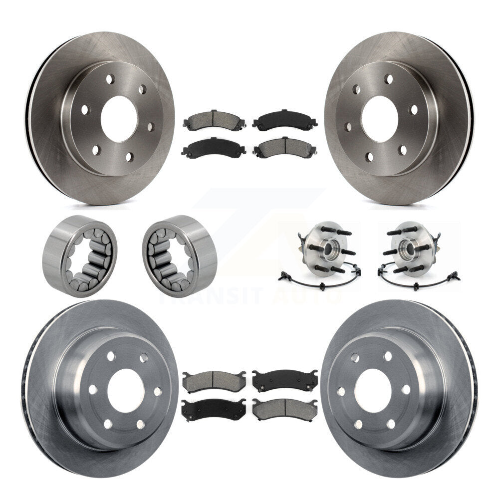Front Rear Hub Bearing Brake Rotor & Pad Shoe Kit (10Pc) For Chevrolet Avalanche 1500 GMC KBB-109894