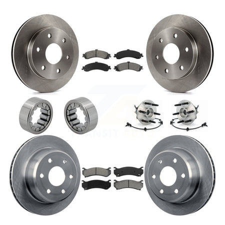 Front Rear Hub Bearing Brake Rotor & Pad Shoe Kit (10Pc) For Chevrolet Avalanche 1500 GMC KBB-109894