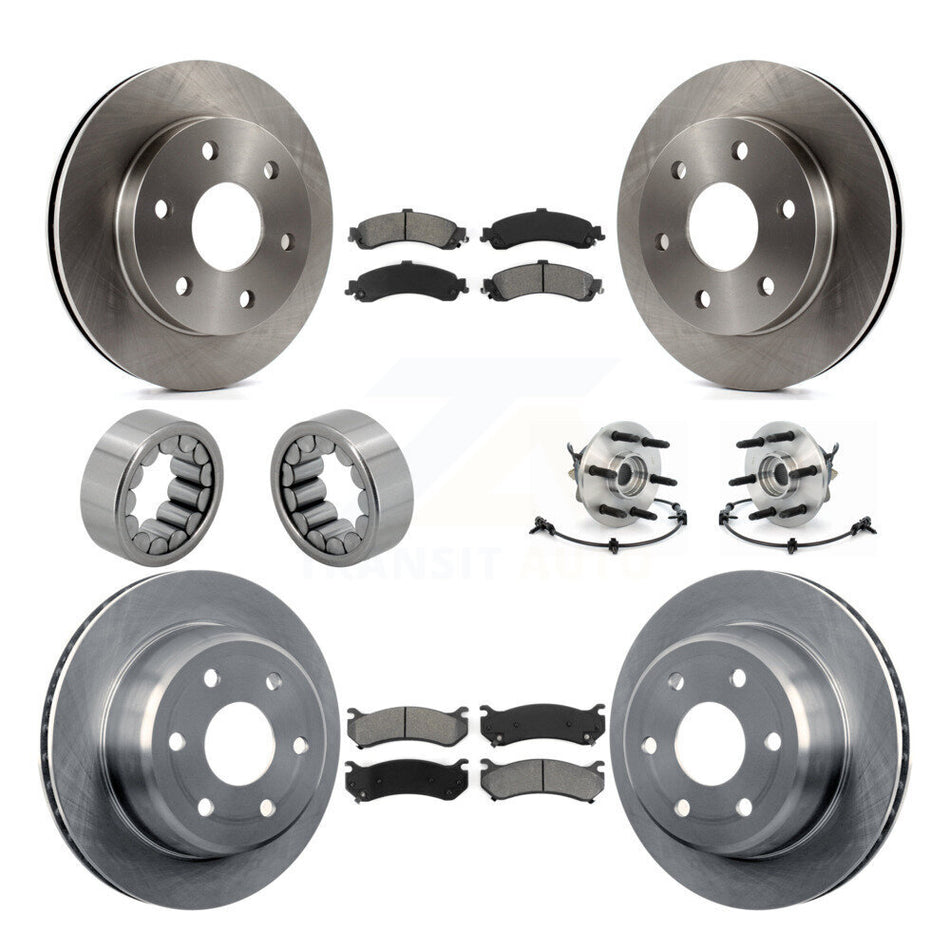 Front Rear Hub Bearing Brake Rotor & Pad Shoe Kit (10Pc) For Chevrolet Avalanche 1500 GMC KBB-109894