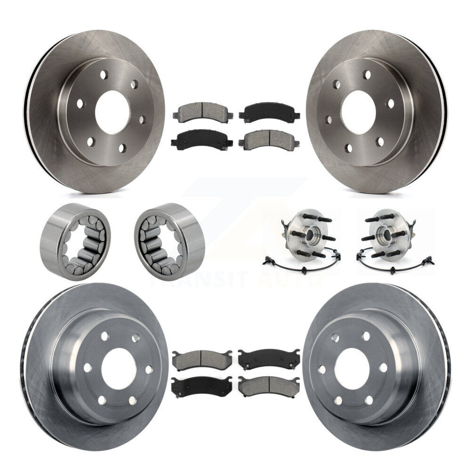 Front Rear Hub Bearing Brake Rotor Pad Shoe Kit (10Pc) For Chevrolet Express 1500 GMC AWD KBB-109895
