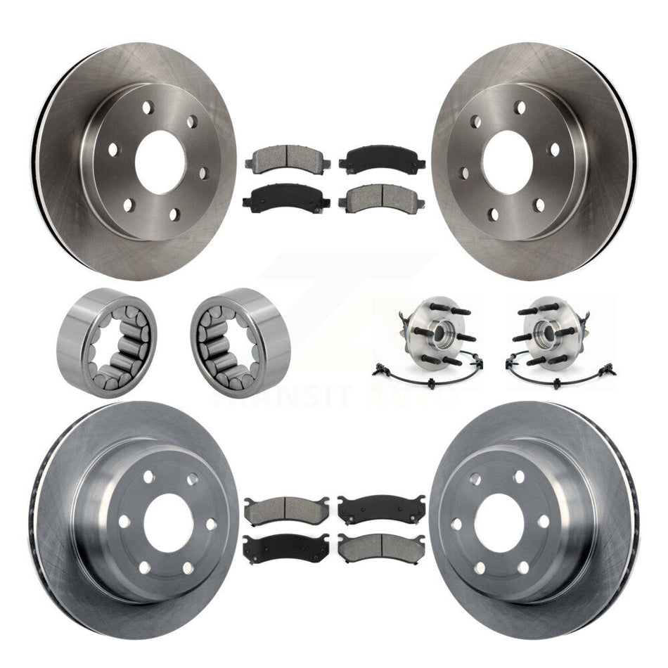 Front Rear Hub Bearing Brake Rotor Pad Shoe Kit (10Pc) For Chevrolet Express 1500 GMC AWD KBB-109895