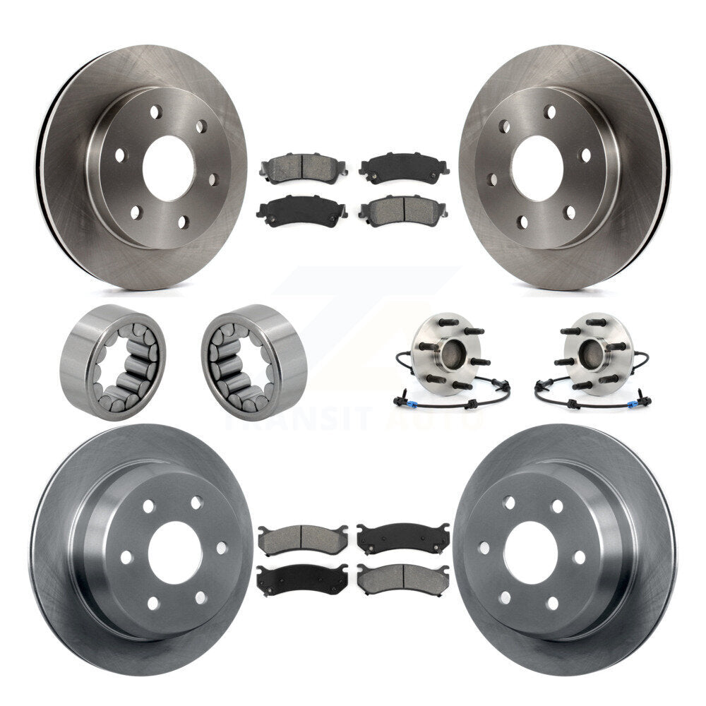 Front Rear Hub Bearing Brake Rotor & Pad Shoe Kit (10Pc) For Chevrolet Silverado 1500 GMC KBB-109898