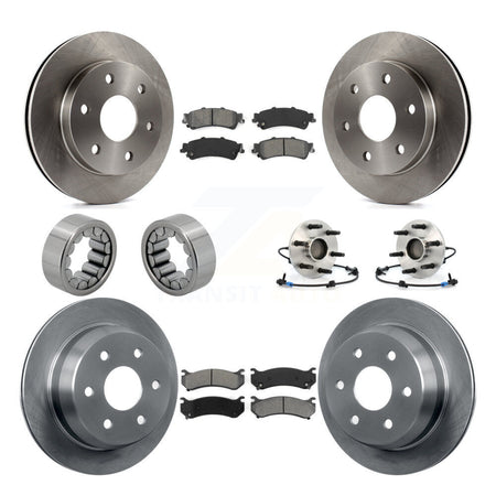 Front Rear Hub Bearing Brake Rotor & Pad Shoe Kit (10Pc) For Chevrolet Silverado 1500 GMC KBB-109898